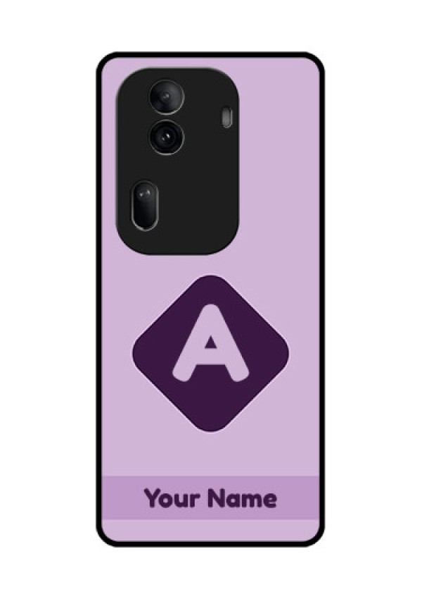 Oppo Reno 11 Pro 5G Custom Glass Phone Case - Custom Letter In Curved Badge Design