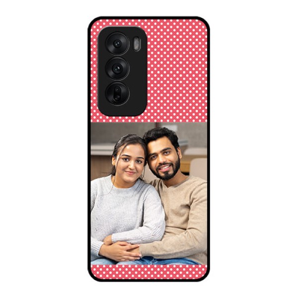 Oppo Reno 12 5G Custom Glass Phone CaseWhite Dotted Design