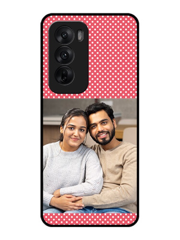 Custom Oppo Reno 12 5G Custom Glass Phone CaseWhite Dotted Design