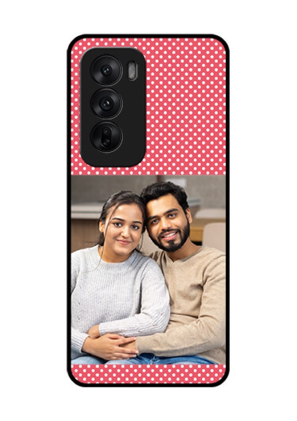 Oppo Reno 12 5G Custom Glass Phone CaseWhite Dotted Design