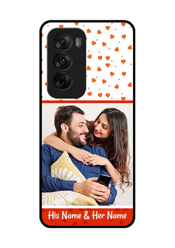 Oppo Reno 12 5G Custom Glass Phone CaseOrange Love Symbol Design