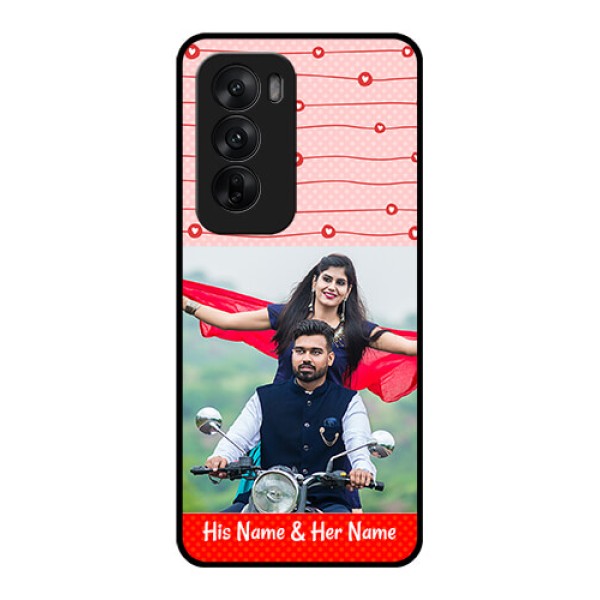 Oppo Reno 12 5G Custom Glass Phone CaseRed Pattern Case Design