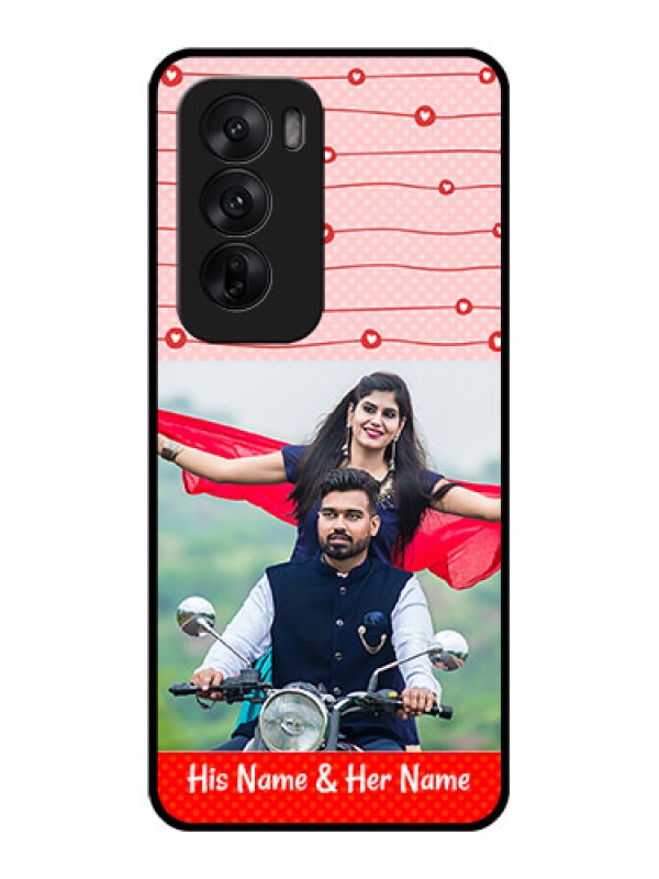 Custom Oppo Reno 12 5G Custom Glass Phone CaseRed Pattern Case Design