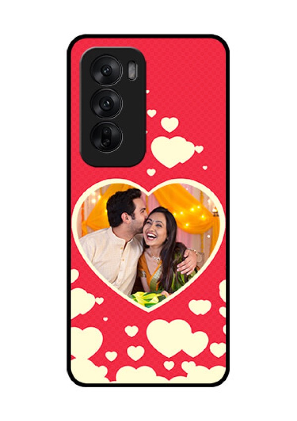 Oppo Reno 12 5G Custom Glass Phone CaseLove Symbols Phone Cover Design