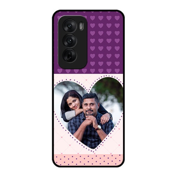 Oppo Reno 12 5G Custom Glass Phone CaseViolet Love Dots Design