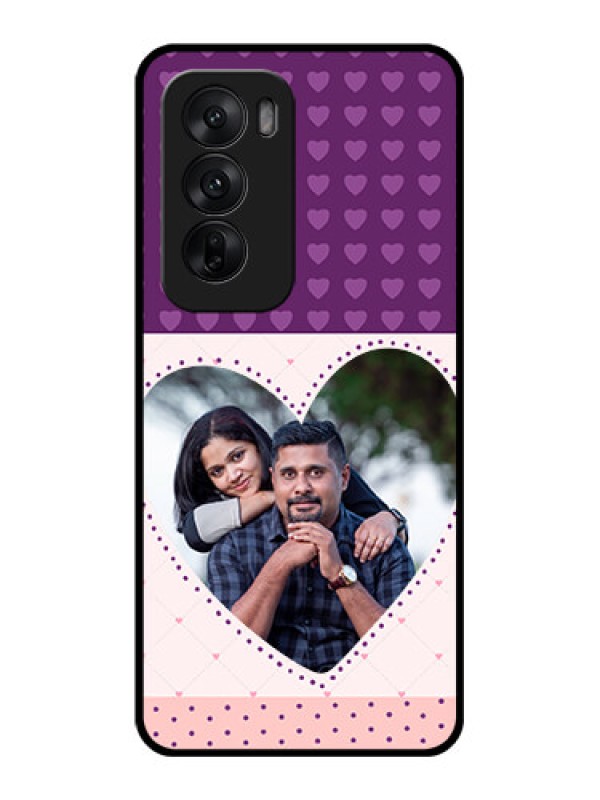Custom Oppo Reno 12 5G Custom Glass Phone CaseViolet Love Dots Design