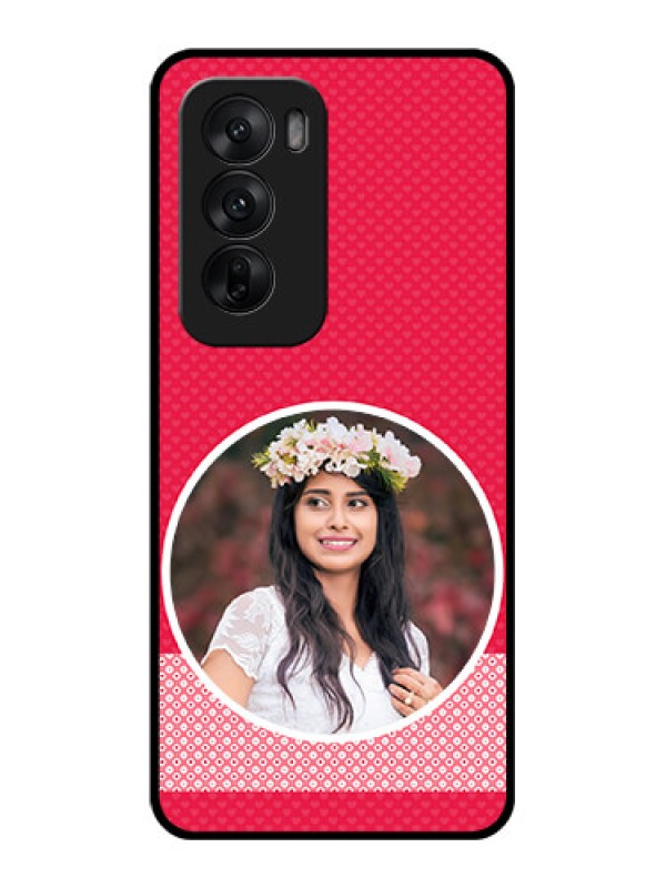 Custom Oppo Reno 12 5G Custom Glass Phone CasePink Color Pattern Design