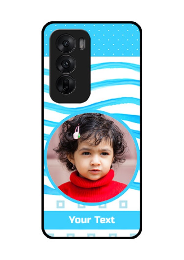 Oppo Reno 12 5G Custom Glass Phone CaseSimple Blue Case Design
