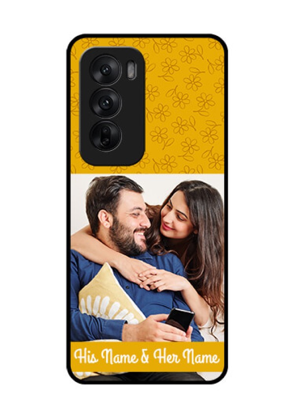 Oppo Reno 12 5G Custom Glass Phone CaseYellow Floral Design