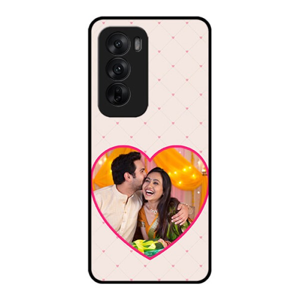 Oppo Reno 12 5G Custom Glass Phone CaseHeart Shape Design