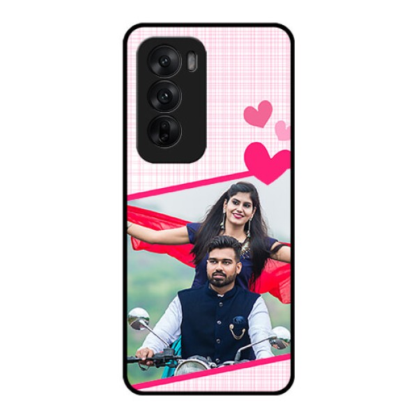 Oppo Reno 12 5G Custom Glass Phone CaseLove Shape Heart Design