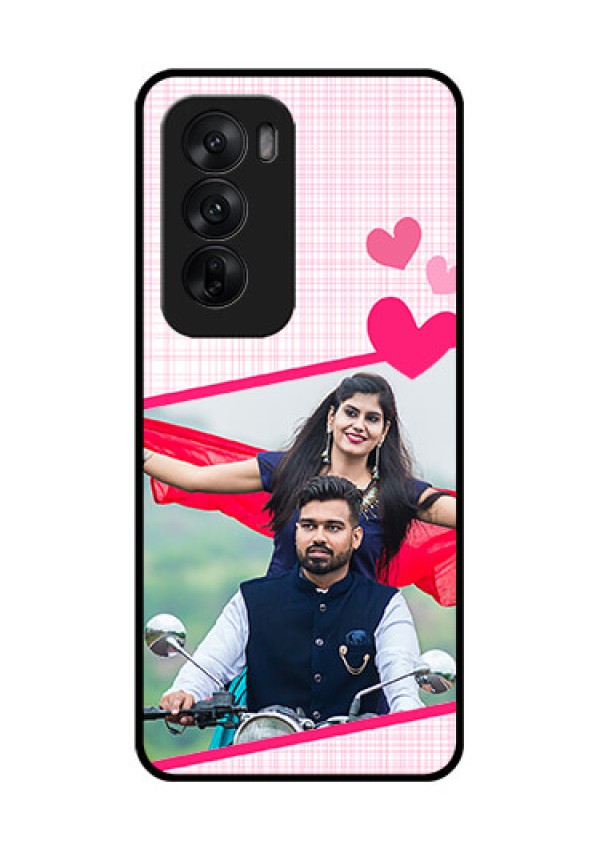 Oppo Reno 12 5G Custom Glass Phone CaseLove Shape Heart Design