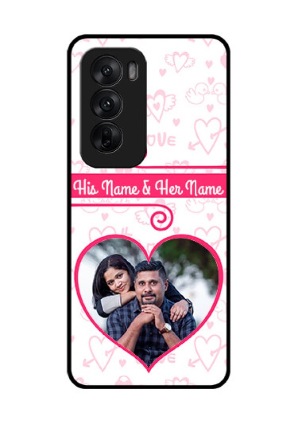 Oppo Reno 12 5G Custom Glass Phone CaseHeart Shape Love Design