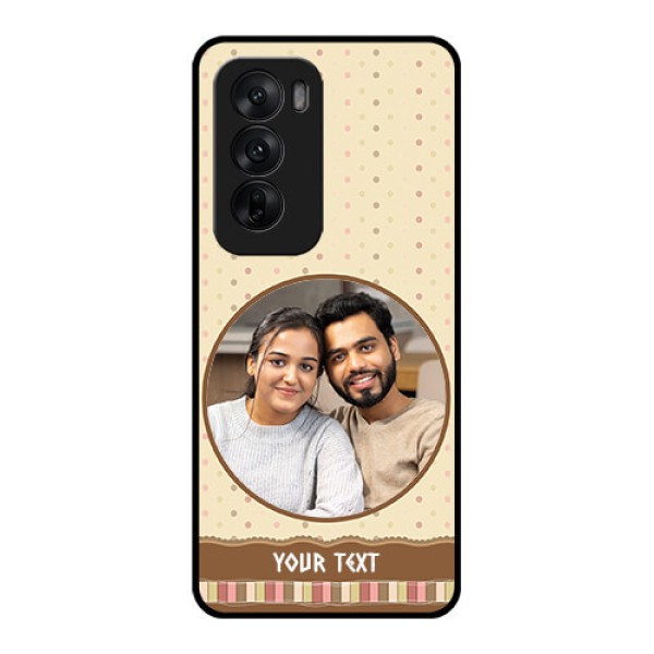 Oppo Reno 12 5G Custom Glass Phone CaseBrown Dotted Mobile Case Design