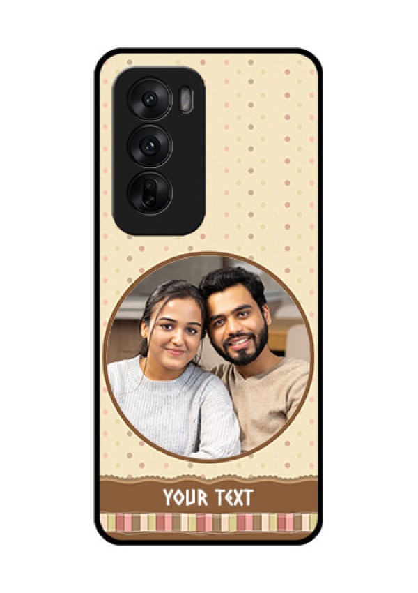 Oppo Reno 12 5G Custom Glass Phone CaseBrown Dotted Mobile Case Design