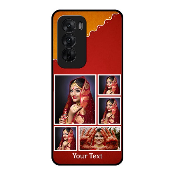 Oppo Reno 12 5G Custom Glass Phone CaseWedding Pic Upload Design