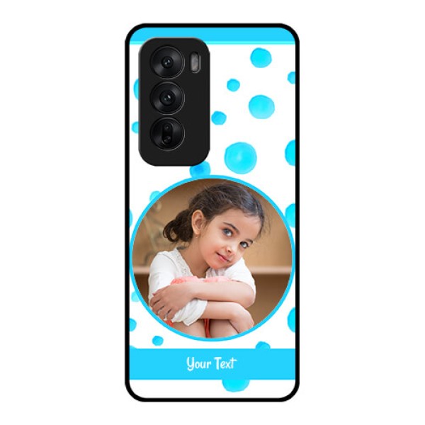 Oppo Reno 12 5G Custom Glass Phone CaseBlue Bubbles Pattern Design Oppo Reno 12 5G Custom Glass Phone CaseBlue Bubbles Pattern Design