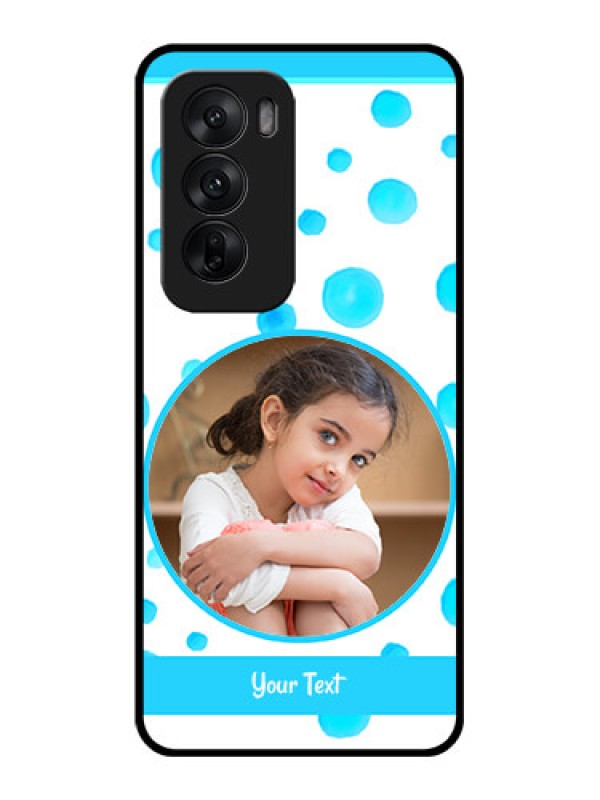 Custom Oppo Reno 12 5G Custom Glass Phone CaseBlue Bubbles Pattern Design