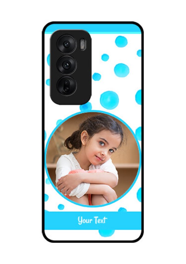 Oppo Reno 12 5G Custom Glass Phone CaseBlue Bubbles Pattern Design