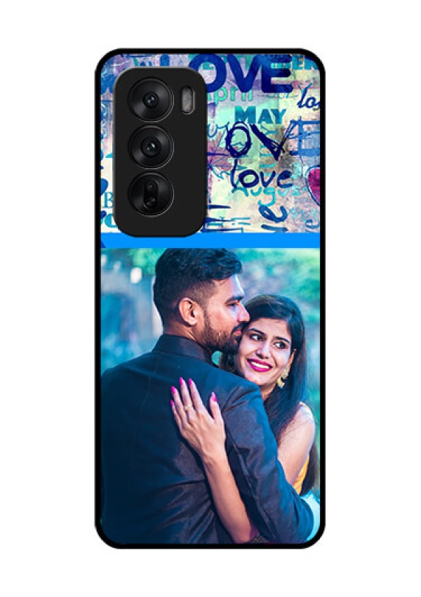 Oppo Reno 12 5G Custom Glass Phone CaseColorful Love Design