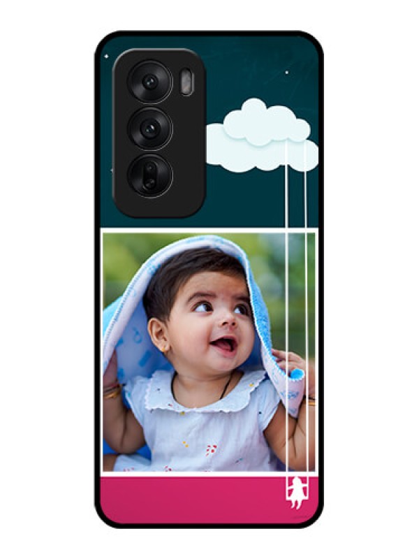 Custom Oppo Reno 12 5G Custom Glass Phone CaseCute Girl With Cloud Design