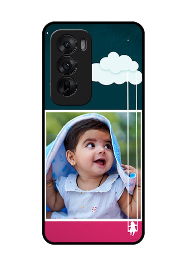 Oppo Reno 12 5G Custom Glass Phone CaseCute Girl With Cloud Design