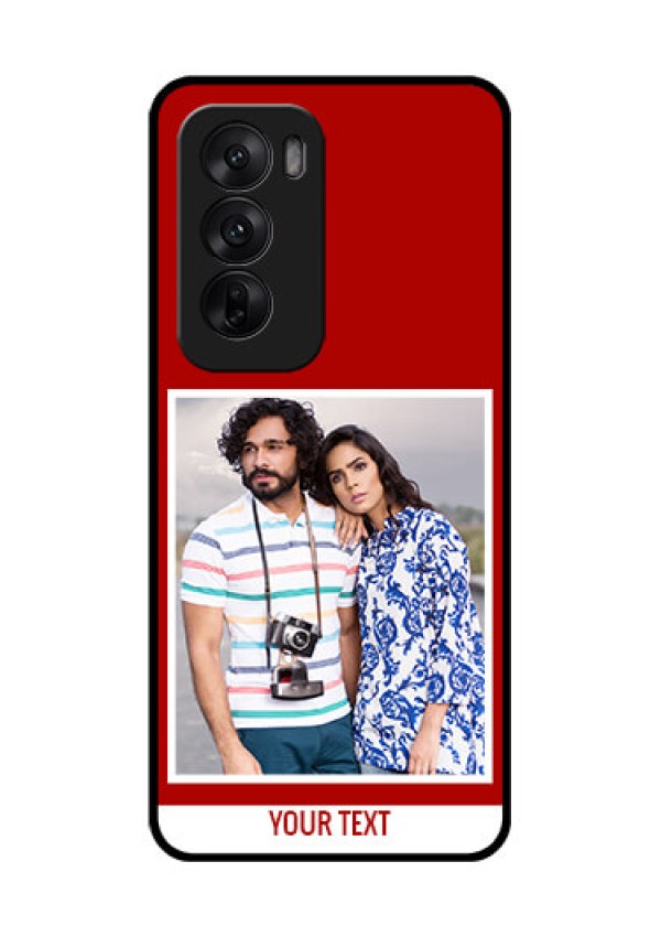 Oppo Reno 12 5G Custom Glass Phone CaseRed Color Design