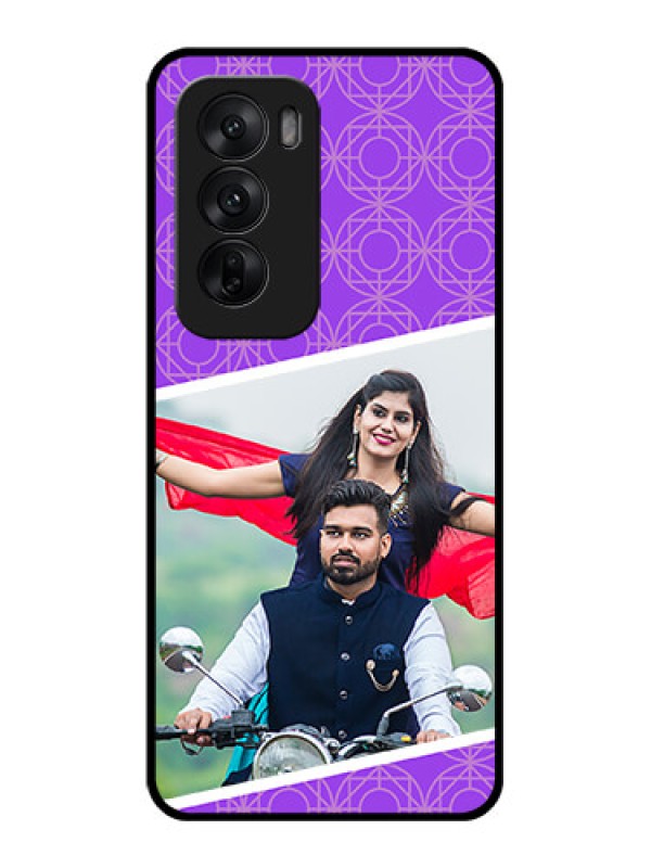 Custom Oppo Reno 12 5G Custom Glass Phone CaseViolet Color Pattern Design