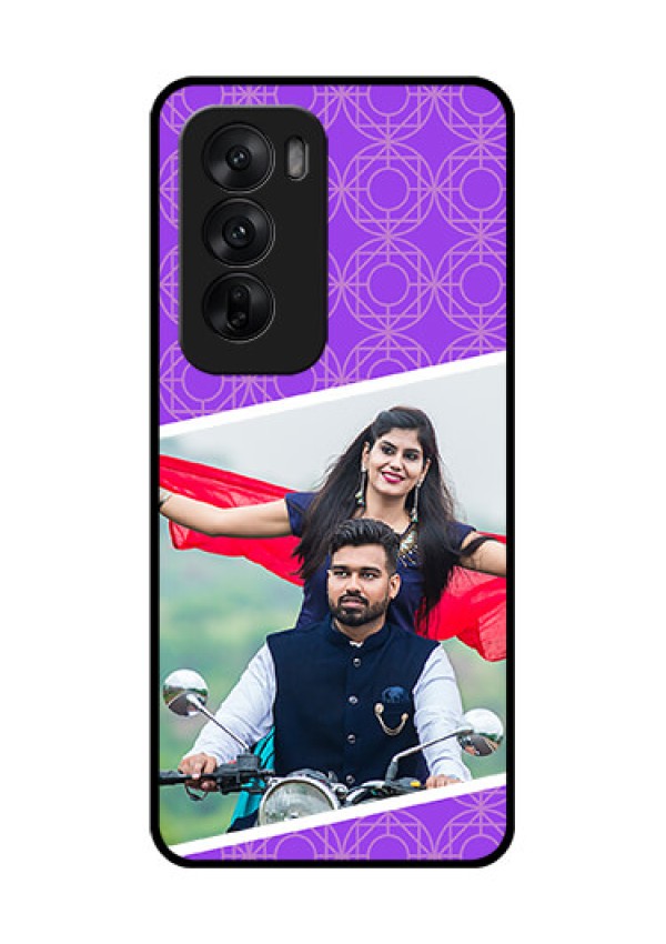 Oppo Reno 12 5G Custom Glass Phone CaseViolet Color Pattern Design