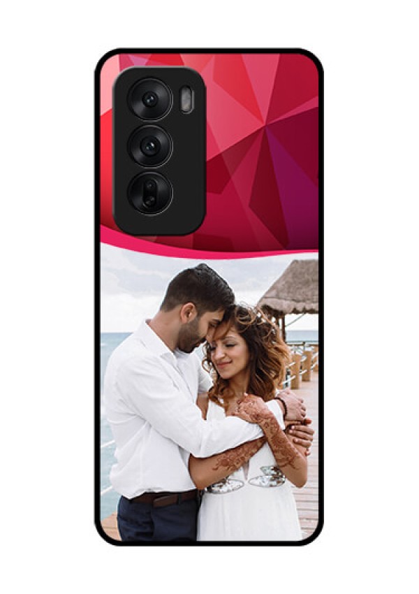 Oppo Reno 12 5G Custom Glass Phone CaseRed Abstract Design