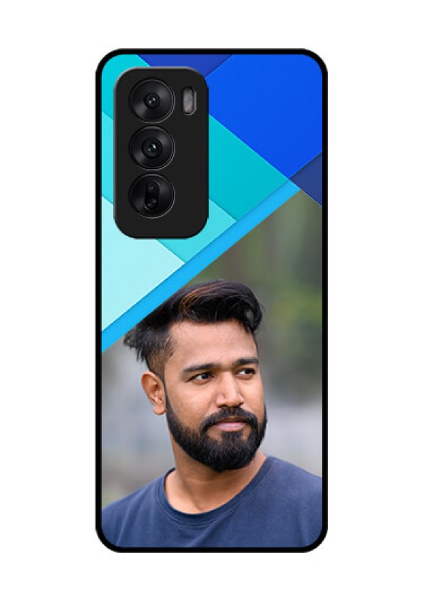 Oppo Reno 12 5G Custom Glass Phone CaseBlue Pattern Design