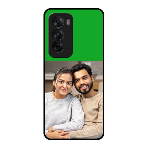 Oppo Reno 12 5G Custom Glass Phone CaseGreen Pattern Design