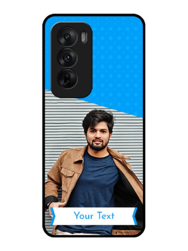 Custom Oppo Reno 12 5G Custom Glass Phone CaseSimple Blue Color Design