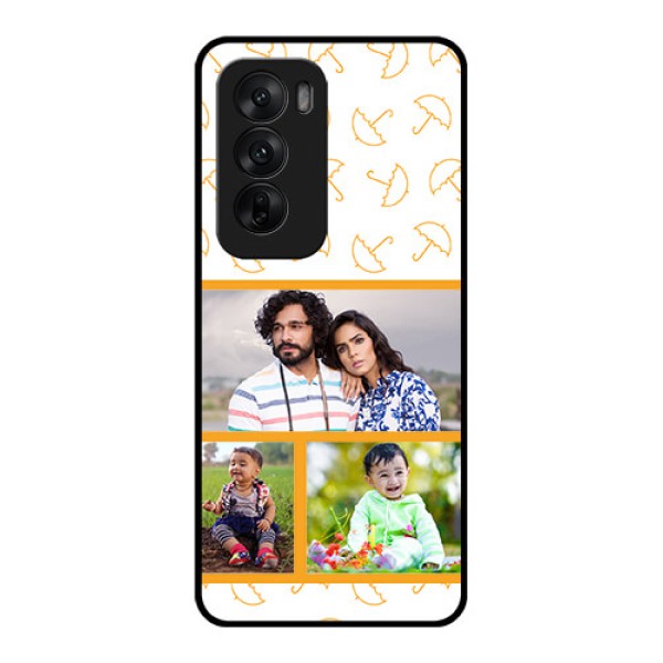 Oppo Reno 12 5G Custom Glass Phone CaseYellow Pattern Design