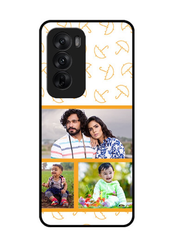 Oppo Reno 12 5G Custom Glass Phone CaseYellow Pattern Design