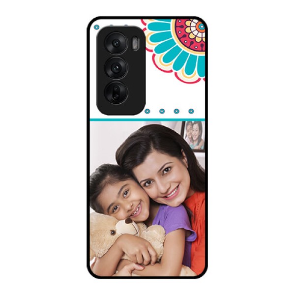 Oppo Reno 12 5G Custom Glass Phone CaseFlower Design
