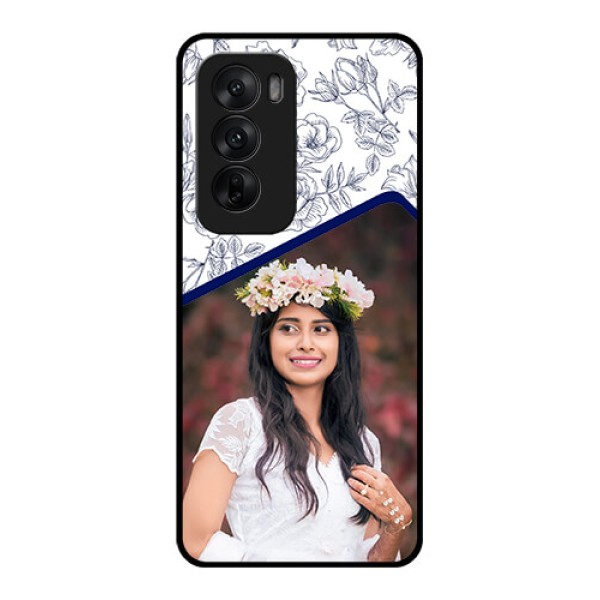 Oppo Reno 12 5G Custom Glass Phone CaseClassy Floral Design