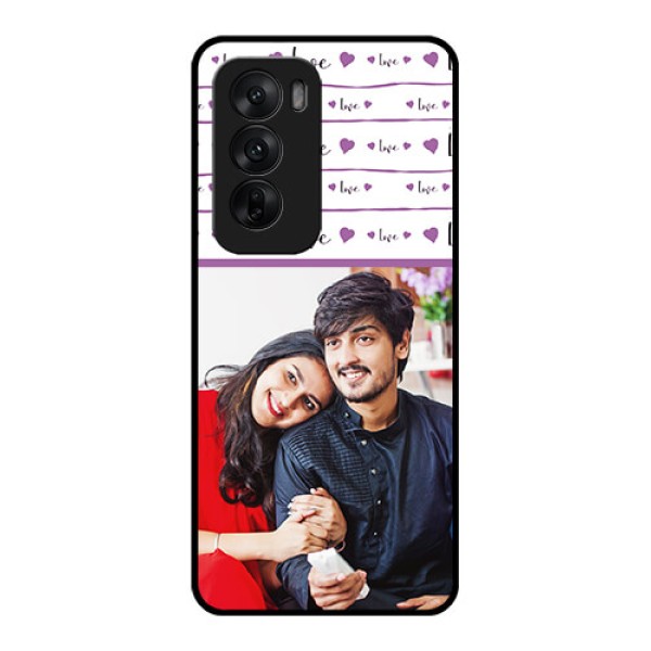 Oppo Reno 12 5G Custom Glass Phone CaseCouples Heart Design