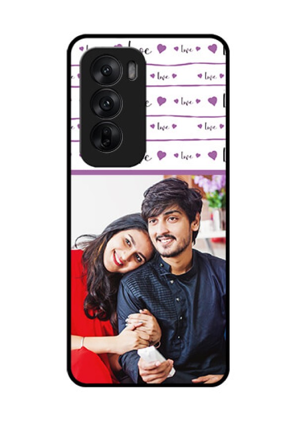 Oppo Reno 12 5G Custom Glass Phone CaseCouples Heart Design