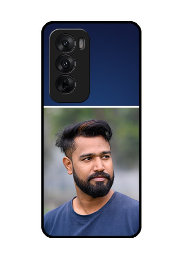 Oppo Reno 12 5G Custom Glass Phone CaseSimple Royal Blue Design