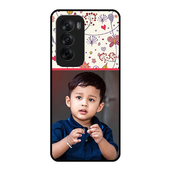 Oppo Reno 12 5G Custom Glass Phone CasePremium Floral Design