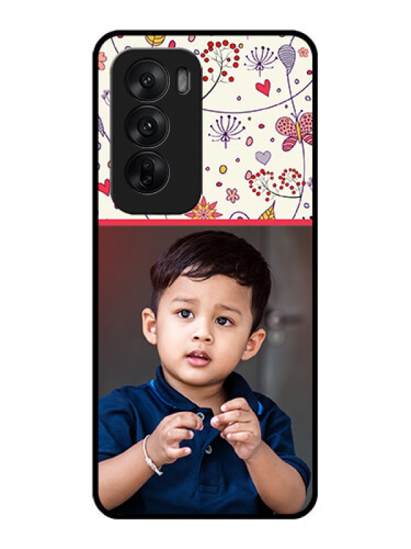 Custom Oppo Reno 12 5G Custom Glass Phone CasePremium Floral Design