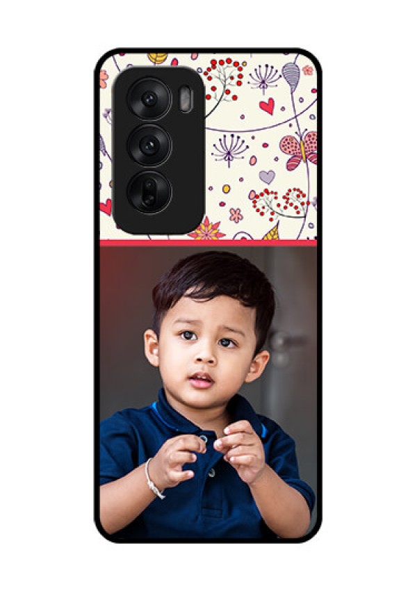 Oppo Reno 12 5G Custom Glass Phone CasePremium Floral Design