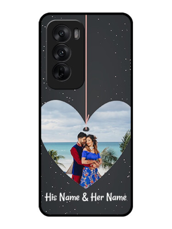 Custom Oppo Reno 12 5G Custom Glass Phone CaseHanging Heart Design