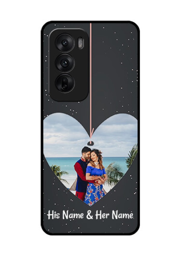 Oppo Reno 12 5G Custom Glass Phone CaseHanging Heart Design