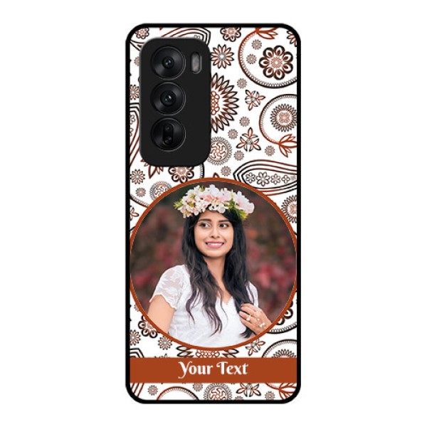 Oppo Reno 12 5G Custom Glass Phone CaseAbstract Flower Design