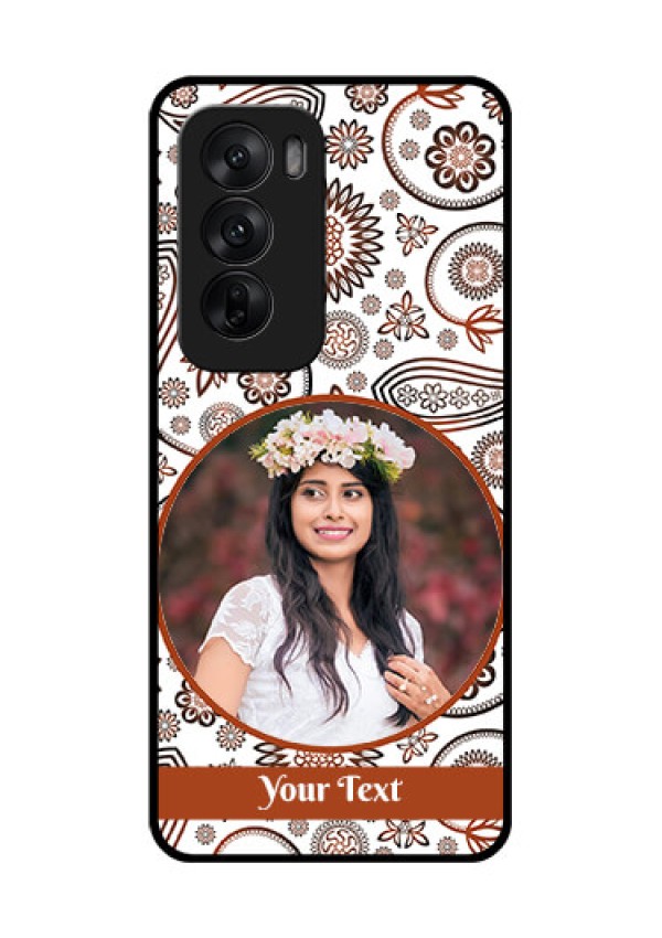 Oppo Reno 12 5G Custom Glass Phone CaseAbstract Flower Design