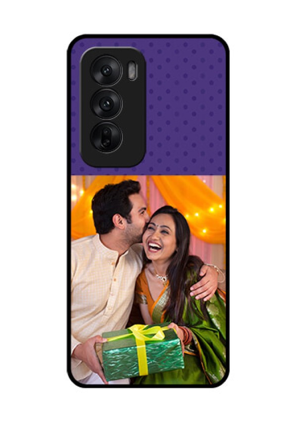 Oppo Reno 12 5G Custom Glass Phone CaseViolet Colored Pattern Design