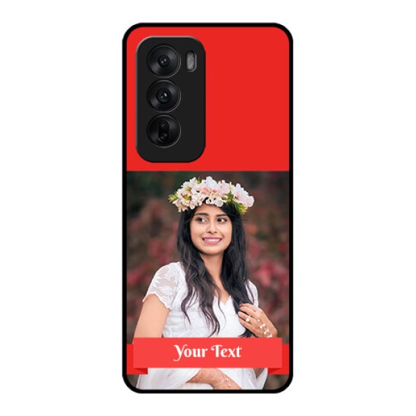 Oppo Reno 12 5G Custom Glass Phone CaseSimple Red Color Design