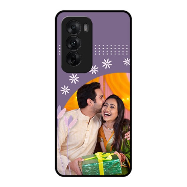 Oppo Reno 12 5G Custom Glass Phone CaseLavender Flowers Design